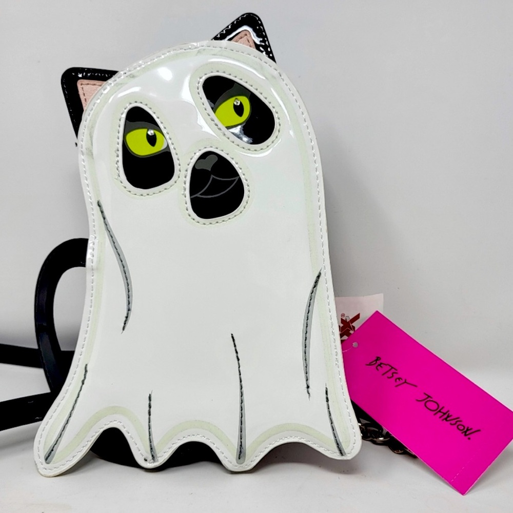 New Betsey Johnson Glow In The Dark Cat Ghost Purse ~ Viral TikTok - Picture 7 of 11